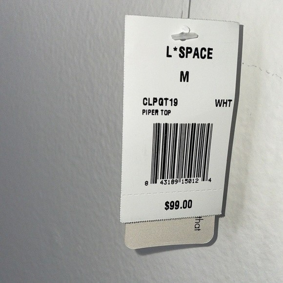 L*SPACE Womens Sz Medium White Piper Bikini Top - Picture 9 of 9